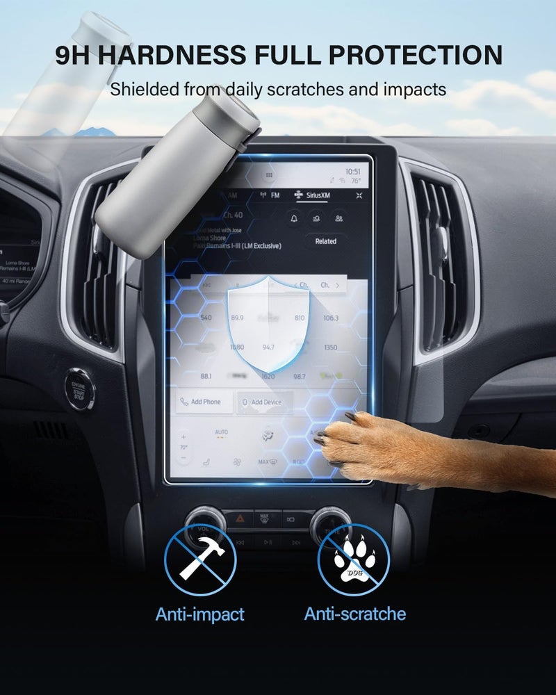 WEIPIN For Glossy Tempered Glass 2021 2022 2023 2024 2025 Ford Edge 12 Inch Touchscreen Screen Protector - Edge (SE/SEL/ST/ST-Line/Titanium) Accessories - Image 5